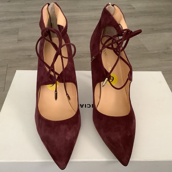 Ivanka Trump Shoes - Ivanka Trump Burgundy Lace-Up Heels